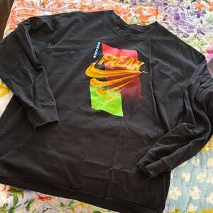 Nike Black Long Sleeve Sweatshirt with Yellow, Red and Green Graphic